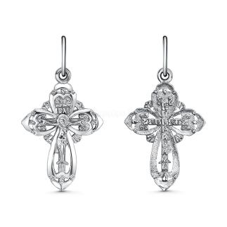 Крест из серебра родированный - 3,1 см