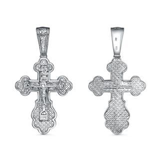 Крест из серебра родированный - 4,9 см