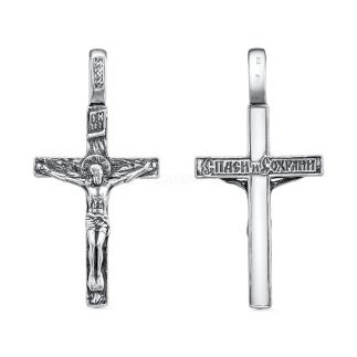 Крест из чернёного серебра - 4,8 см