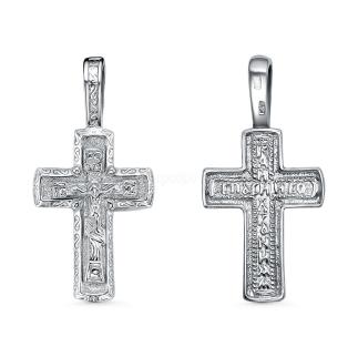 Крест из серебра родированный - 2,9 см