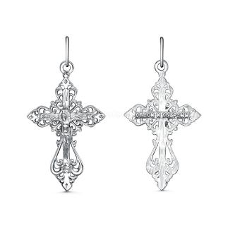 Крест из серебра родированный - 4 см