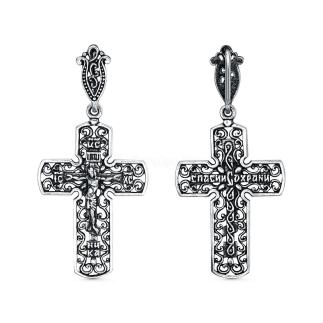 Крест из чернёного серебра - 4,7 см