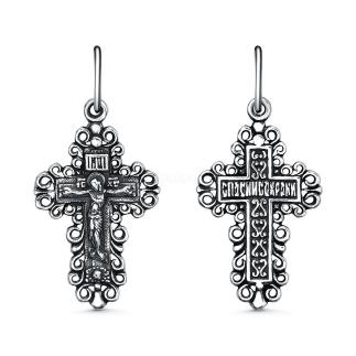 Крест из чернёного серебра - 3 см