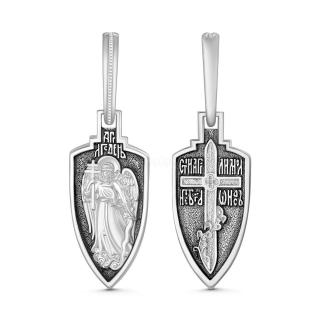 Подвеска религиозная из чернёного серебра  - Ангел Хранитель