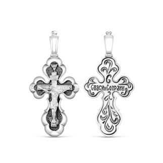 Крест из чернёного серебра - 3,3 см