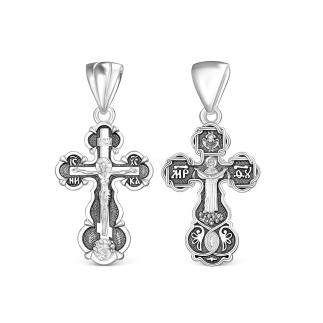 Крест из чернёного серебра - 3 см