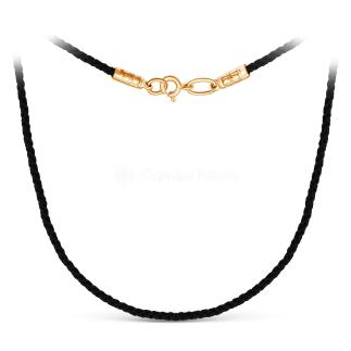 Шнурок текстильный с элементами из золочёного серебра