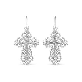 Крест из серебра родированный - 3,2 см