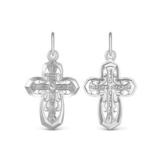 Крест из серебра родированный - 3,1 см