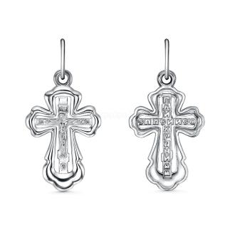 Крест из серебра родированный - 3,1 см