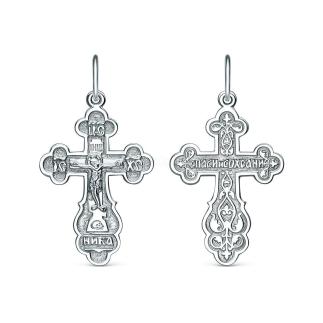Крест из серебра родированный - 4,2 см