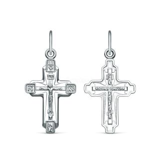 Крест из серебра родированный - 3,3 см