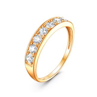 Кольцо из золочёного серебра с фианитами