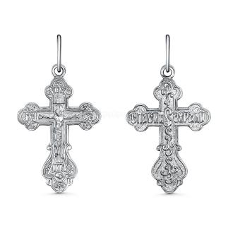 Крест из серебра родированный - 3,2 см