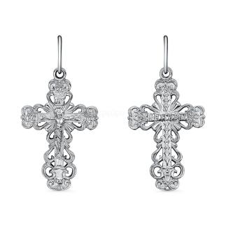 Крест из серебра родированный - 3,1 см