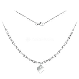 Колье из серебра родированное - Сердце