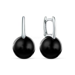 Серьги из серебра с жемчугом Swarovski родированные