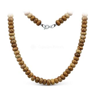 Колье из серебра с яшмой родированное