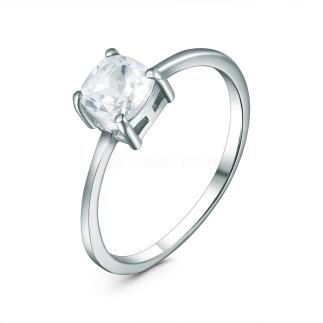 Кольцо из серебра с топазом родированное