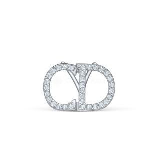 Подвеска из серебра с фианитами родированная - CD