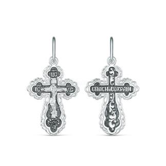 Крест из чернёного серебра - 3,4 см