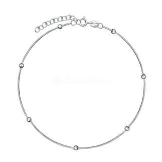 Браслет из серебра родированный (на ногу)