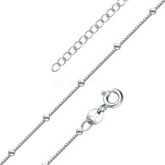 Цепь из серебра родированная - 45 см