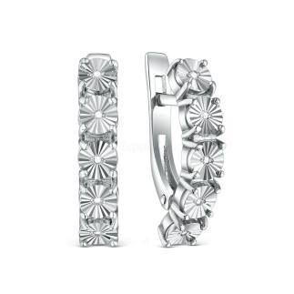 Серьги из серебра с бриллиантами родированные