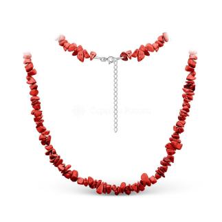 Колье из серебра с кораллом родированное