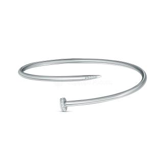 Браслет из серебра с фианитами родированный - Гвоздь