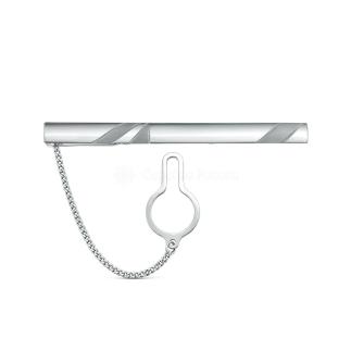 Зажим для галстука из серебра родированный