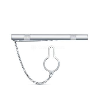 Зажим для галстука из родированного серебра