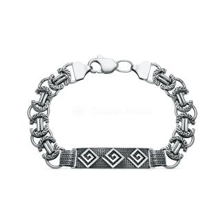 Браслет мужской из чернёного серебра