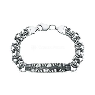 Браслет мужской из чернёного серебра