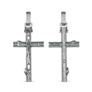 Крест из чернёного серебра - Спаси и сохрани