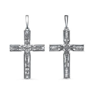 Крест из чернёного серебра с фианитами -  4,4 см