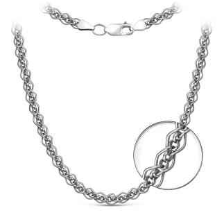 Цепь из серебра родированная - Нонна-Бельцер, 60 см