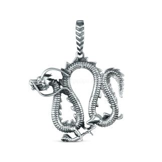 Подвеска из чернёного серебра - Дракон