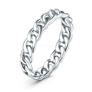 Кольцо из серебра родированное - Цепь