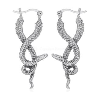 Серьги из чернёного серебра - Змеи
