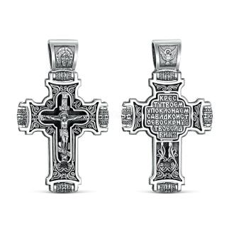 Кольцо из чернёного серебра - Распятие, Спас Нерукотворный, Шестикрылый Херувим,
молитва «Кресту твоему поклоняемся»