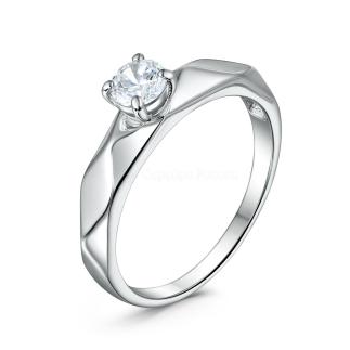 Кольцо из серебра c фианитом родированное