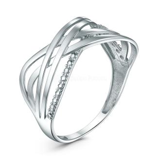 Кольцо из серебра родированное