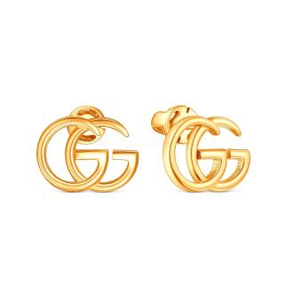 Серьги-пусеты из золочёного серебра - GG