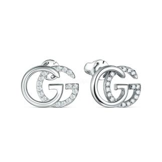 Серьги-пусеты из серебра с фианитами родированные - GG