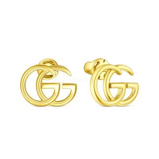 Серьги-пусеты из золочёного серебра - GG