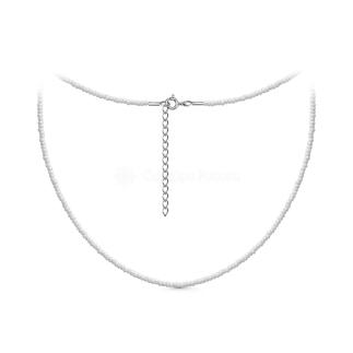 Колье из серебра с жемчугом Майорка родированное