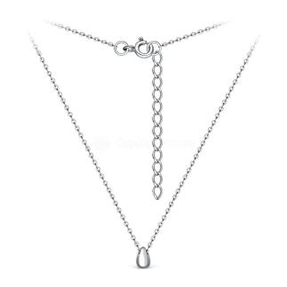 Колье из серебра родированное - Капля