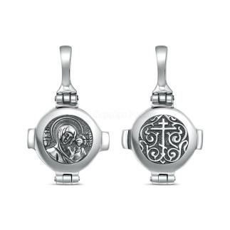 Складень из чернёного серебра - Казанская Божья Матерь