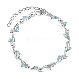 Браслет из серебра с топазом родированный